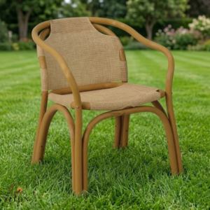 Siton Woven Texture Outdoor Armchair, Natural Tan Finish