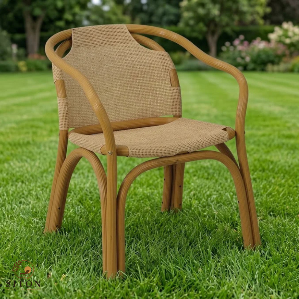 Siton Woven Texture Outdoor Armchair, Natural Tan Finish