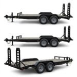 Siton Heavy-Duty Equipment Trailer with Fold-Up Rear Ramps and Tandem Axle - Image 2