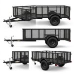 Siton Single Axle High-Sided Mesh Utility Trailer with Caster Jack - Image 2