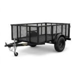 Siton Single Axle High-Sided Mesh Utility Trailer with Caster Jack