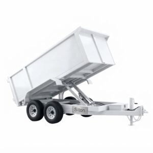Siton White Heavy-Duty Hydraulic Dump Trailer with Tandem Axle